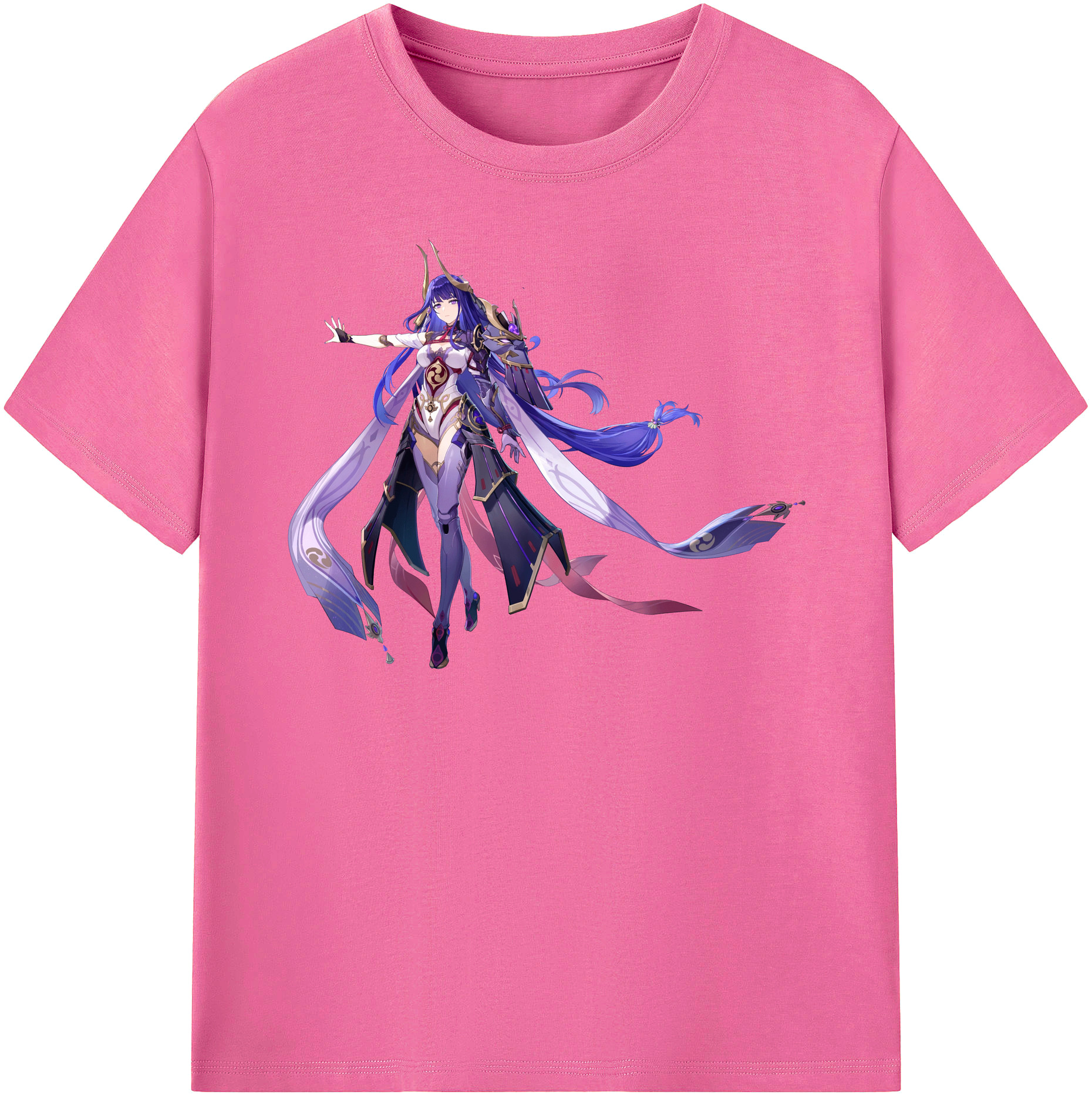 げんし神 雷電将軍 らいでんしょうぐん genshin Raiden Shogun レディースカジュアルプリントTシャツ（綿100％）